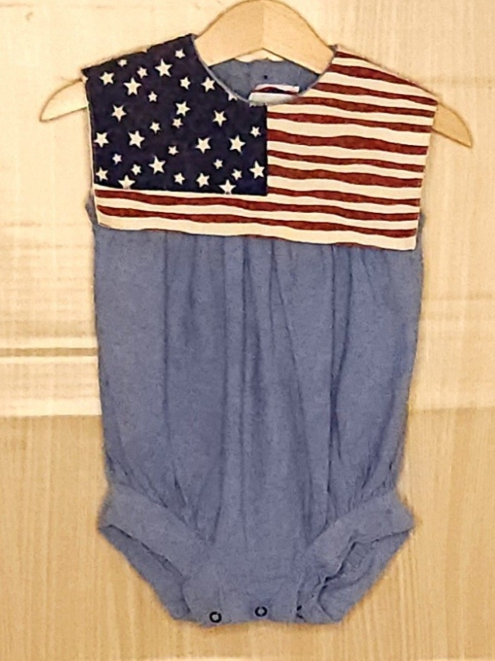 Hearts Designs Vintage toddler americana American flag romper 12 months